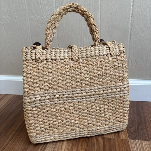 Woven Beachy Summer Purse Bag Tote - Picture 5 of 10